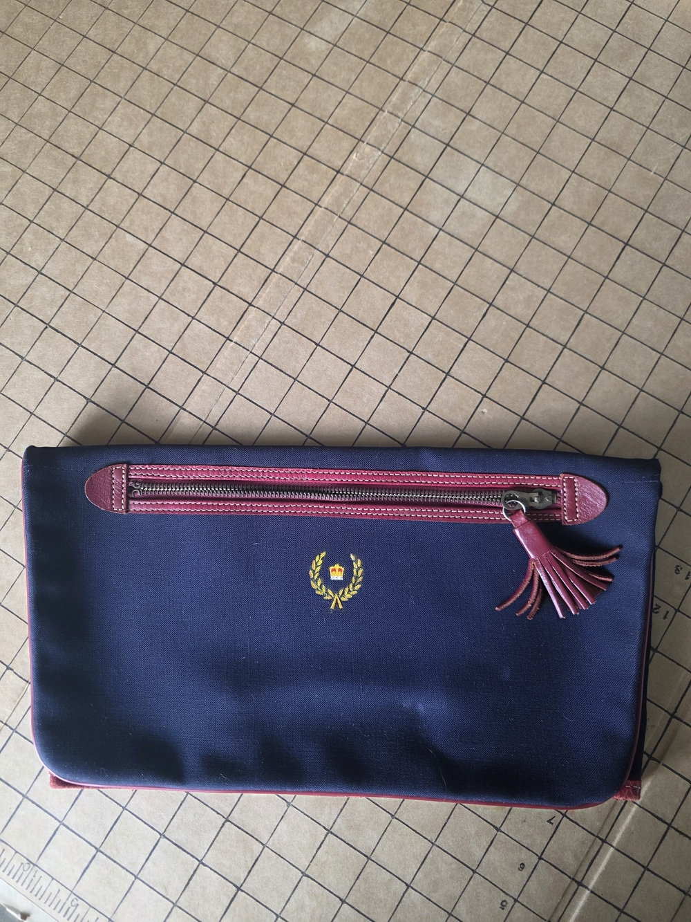 Vintage UK‑Made Red Leather Organizer Pouch by Molmax